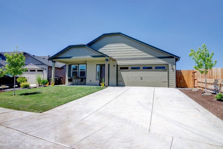 Beautiful single level home located in desirable NW Redmond neighborhood w/newer homes & just a short walking distance to the Dry Canyon. Built in 2015, this move-in ready home has 3 bedrooms, 2 baths w/an open floor plan Great room & 9' ceilings throughout. Features include gas fireplace, Central AC, nicely landscaped yard w/pond & underground sprinkler system, a 12'x12' covered patio in back, the garage is extra deep at 23', & an attic tons of storage space. Great location close to schools & shopping.