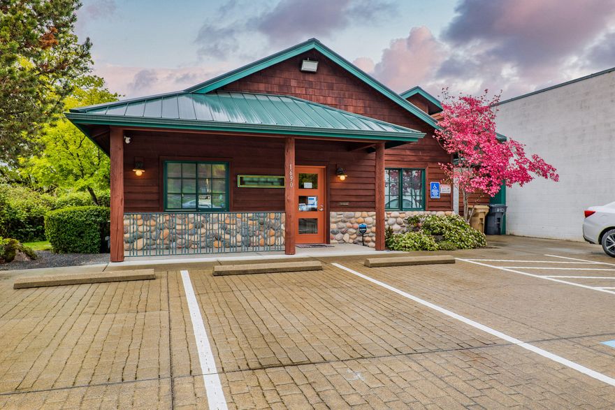 Beautiful and completely remodeled in 2020 this State of the Art  Professional Medical Office Building in the  north end of town offers 3 exam rooms all with solid surface counters and sinks, nurses station that seats 2, kitchenette, 2 office spaces, lab, supply room with built in storage, reception area and gorgeous waiting room with vaulted ceilings and gas fireplace.  Quiet and tucked away with plenty of parking, a steel roof, and shake siding that has been stained and repainted in 2021 this is an opportunity you don't want to miss!