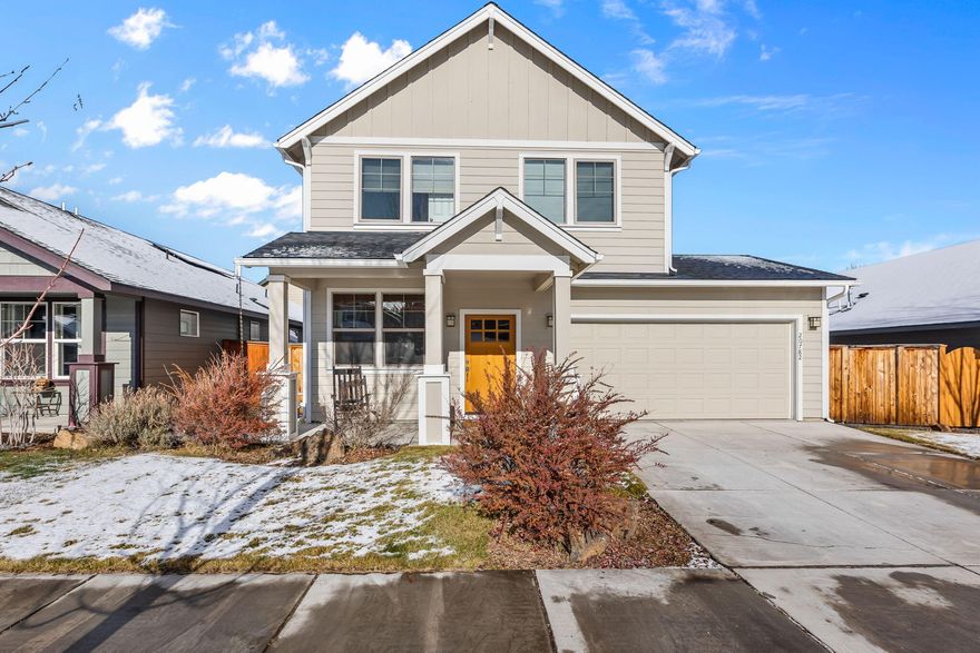 Beautifully maintained two-story home in a prime SE Bend location! Open great room floorplan is perfect for entertaining, w/den off the entry, a cozy gas burning fireplace, durable LVP flooring, & brand-new plush carpet throughout. Kitchen ftrs central island w/granite top, plenty of addtnl tiled counter space, & an abundance of cabinetry for storage. Vaulted primary bedroom w/step in shower, dual vanities & walk-in closet. A large upper central family room provides addtnl living space for relaxation or play. Two addtnl well sized bedrooms share a full bath. Large laundry room w/shelving & counter space. Fully fenced backyard w/sprinklers & covered front/rear porch. Enjoy the convenience of being just minutes from Pilot Butte State Park, Alpenglow Park, Larkspur Community Center, and more! Whether you're hiking, biking, or enjoying community amenities, this location has it all. Don't miss this opportunity to own a beautiful craftsman home in one of Bend's most desirable neighborhoods!