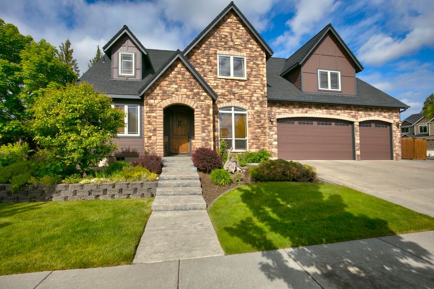 Spacious custom home on a 0.28-acre corner lot in NE Bend! This 3,113 sq ft home offers 4 beds, 3.5 baths, a 3-car garage & RV parking. European-style touches include pecan hand-scraped hardwoods, stack stone gas fireplace & 10' ceilings. Chef's kitchen boasts granite slab counters, large island, 5-burner gas range, double ovens, oversized fridge & butler's pantry w/ wine storage. Main-level primary suite features a jetted tub, stone shower, double vanity, built-ins & patio access to hot tub. Also on main: office, formal dining/flex room & half bath. Upstairs: second suite, 2 beds, large bonus room w/ closet & loft. Fully fenced yard with patio & pergola. Quiet street close to parks, schools, shops & more.