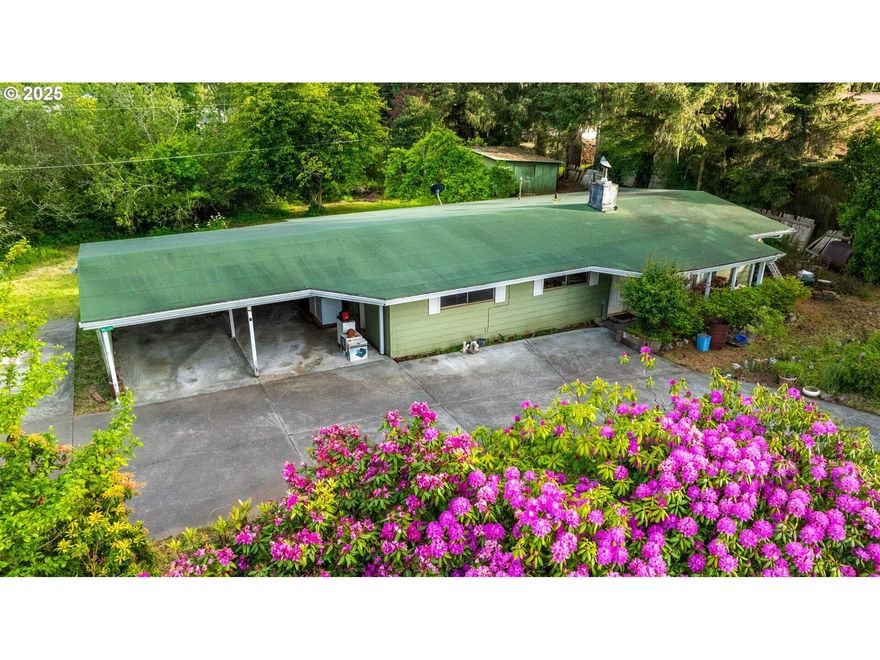 Tucked away at the end of a quiet road, this stick built home offers privacy, potential, and a peekaboo ocean view from the street. The flat lot is beautifully accented with mature trees and flowering plants, creating a serene garden feel. There's plenty of space to park an RV, plus a convenient carport for covered parking. Inside, the home needs some TLC—perfect for buyers ready to roll up their sleeves and make it their own coastal retreat. A rare opportunity to create your dream spot in a peaceful seaside setting!