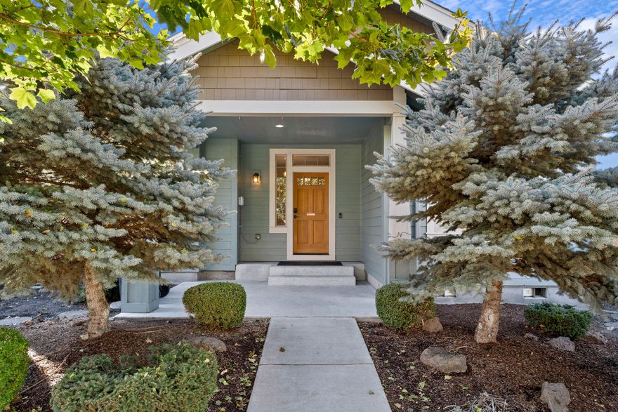 This beautiful craftsman home in NW Redmond on a generous .20 acre lot is perfectly positioned by schools, Quince Park, Dry Canyon trails and easy access to the highway. Lots of natural light with the 1,817 sq ft open floor plan, three covered patio areas, vaulted great room with tongue and groove, natural stone floor to ceiling fireplace with lots of built-ins and bamboo flooring throughout all of the living areas .Great separation of space with an oversized primary bedroom with two sets of double doors and a bonus nook/office area with the two additional bedrooms and bathroom on the other side of the house. Mature trees and low maintenance natural scape landscaping with a large RV pad in the back of the home by garage along with a 10x16 storage building that has double doors and windows. Enjoy the convenience of the laundry/mud room right off the garage with storage cabinets and deep sink.
2021 updates: heat pump, exterior paint, new garage door opener, privacy fencing, new toilets.