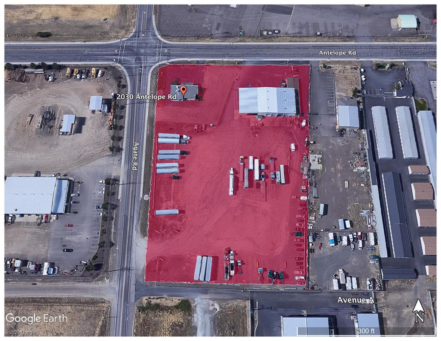 5.24 Light Industrial zoned acres on a signalized intersection with two commercial buildings.  6 tax lots, Excellent Access / Centrally Located with easy access to Hwy 140, Hwy. 62, Bi pass, & Interstate 5 / Fenced / 3 Street Curb Cuts / Jackson County Zoning / Located in the Federal Opportunity Zone.

The County Assessor's Office has 2050 Antelope Rd. as 10,602 Square Feet and 2030 Antelope at 2,576 Square feet.

Notice:  No warranty or representation, express or implied, is made as to the accuracy of the information contained herein; all information contained herein is subject to change, errors, and omission, and is subject to your independent verification.  Neither the listing broker, nor owner, assumes liability for inaccuracy contained herein.