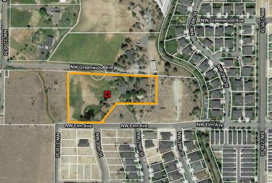 Property has a master plan for a 16 lot residential subdivision to be completed in two phases that was approved in 2007 but has now expired. Recently, a Townhome subdivision is in the final stages of construction on a neighboring parcel. Property being sold currently has a 2802sf home with 1858sf on 1st floor, 944sf on 2nd floor & 552sf attached garage. Home is in good condition with recent upgrades. Also includes 2 outbuildings at 720sf & 864sf. See attached masterplan for 16 lots. It is assumed that there are additional options for a Townhome development. Sale is subject to a 6 month rental option by Seller with an additional 6 month option to renew (terms to be negotiated). Property has irrigation rights & domestic well. Thought to have favorable conditions for city utility installation to lots (See attached Elevation Map).