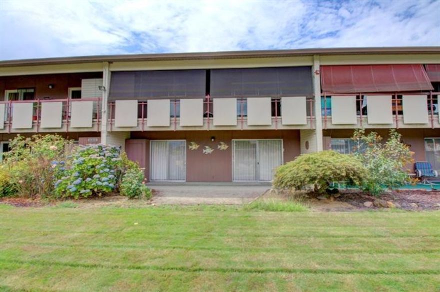 What a deal for this ground level single owner co-op condo in the 55+ Hawthorne Gardens. Easy parking & access with 2 sliding glass doors out to the beautiful grounds and pool and well located for morning sun keeping it cool in the afternoon. This home also offers solid wood floors, a slide through kitchen window, & spacious living & dining area.all original and could use some updating but in good shape. Extremely inexpensive living at only $310/ month HOA fees and low utilities. Master bedroom has slider to patio and pool area. Both bedrooms offer double closets and additional storage closets in main living area. This unit offers carport parking, extra storage cabinet assigned to the unit, community laundry just down the walkway with only a few others sharing. All appliances included.