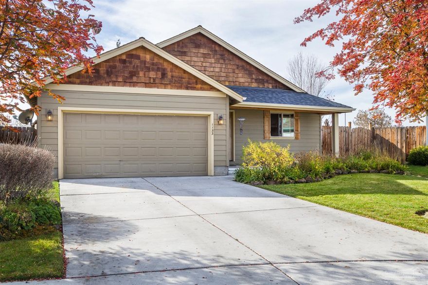 Enjoy living in this great northwest Redmond home. This house is well situated in a quiet neighborhood cul-de-sac with a large backyard and stunning mountain views. Open living area with vaulted ceilings, and a covered patio in the front and backyard. Gas fireplace, central heating, water heater and range keep the home energy efficient. Landscaped front and back with a garden area and storage shop in back. This house will not last long.