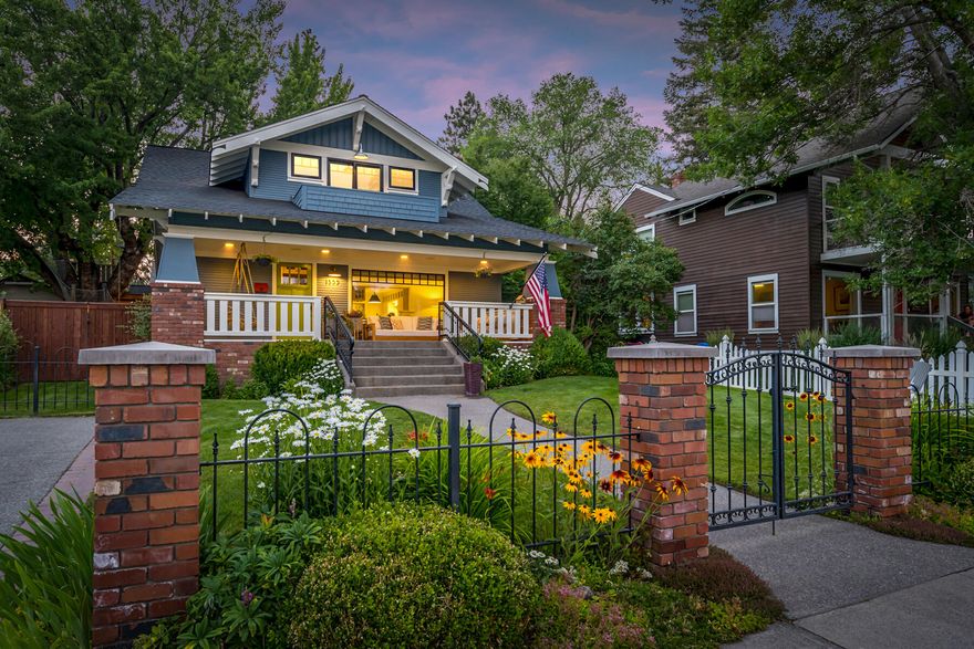 Overlooking Mirror Pond and Harmon Park, this quintessential craftsman home oozes curb appeal in an enviable location in the heart of Westside Bend. Built in 1920 and seamlessly remodeled and upgraded to create a magazine-worthy property you will love to call home. An expansive elevated front porch is perfect for entertaining or taking in the river views. Featuring designer finishes, custom built-ins, oversized windows for views and a luxurious primary suite complete with private balcony & claw foot tub. Additional outdoor living with paver patio, covered BBQ area, hot tub, tree house & rope swing. Paved alley parking spot and private driveway off Harmon with removable iron fence panel and RV gate in addition to an oversized 2-car garage for all of your adventure gear. In the coveted Highland Elementary walking district and steps to Drake Park footbridge & paddle dock. Walk to downtown, Galveston and Newport corridors for dining, shopping, breweries & concerts. Bend living at its best!