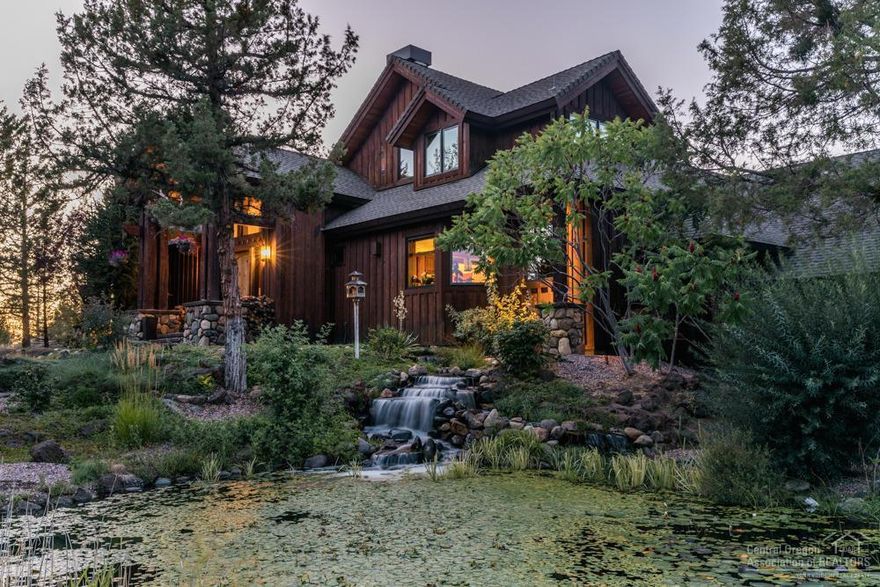 This beautiful NW style home has it all, nestled between Bend & Tumalo on 10 acres where you will never want to leave your custom home featuring over 3000 sq ft of open living. The master bedroom on the main floor makes for easy living & you will have room for all your toys either in the 3 car garage or 3 bay shop. A 2 stall barn with tack room & fenced area to roam, completes the package on this amazing property. Enjoy the Cascade mountain views while you relax outside to the sound of a nearby waterfall.