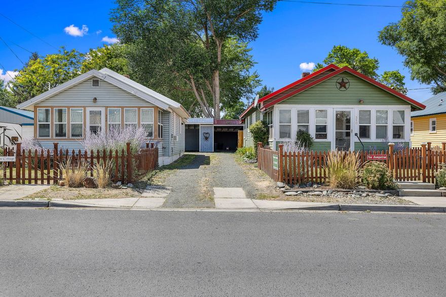 Great Investment Opportunity: Two Bungalow Homes for the Price of One! Unlock the potential of this unique property featuring two separate bungalow homes on their own lot—perfect for investors, multi-generational living, or anyone seeking extra income! Bungalow #1: Charming 640 SqFt living space, 200 SqFt of basement storage, Open kitchen with eating area, Laundry room, 1 bedroom, 1 bath, Cozy, enclosed front porch, ideal for morning coffee or evening relaxation, Outdoors is a fire pit area for those fun gatherings. Bungalow #2:, Spacious 704 SqFt layout, cozy light and bright front porch, 2 bedrooms, 1 bathroom , Large kitchen with breakfast area, Laundry room, 200 SqFt basement for extra storage, Private, fenced patio—perfect for entertaining or unwinding. Additional Highlights:, Carport with bonus guest bedroom—great for visitors or flexible use, Proven Airbnb income potential, Versatile living or rental options.