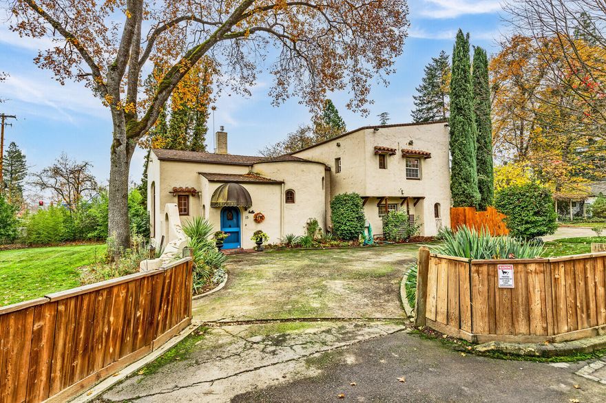 Welcome Home! Custom home with built-in income close to town. Situated on a 1/2 acre oversized residential lot is a one-of-a-kind Mediterranean style custom home. Built in 1929, this family dwelling is a throw back to that era but also features 4 bedrooms, 2 bath with gorgeous kitchen, large rock fireplace, numerous and large living areas and lots of storage and built-ins. The manicured grounds are perfect for entertaining with ample parking, 3 garage spaces and room for large get-togethers. Above the garage is a large studio apartment with built-in kitchen, full bathroom, large living room and sleeping area. The private entrance makes this perfect for mother in law, out of town family or long/short term rental unit. The property itself is very close to Oak Grove School and minutes away from downtown Medford and Jacksonville. This special home and property is perfect for large families, investors or those looking for a bit more. Don't miss this one!