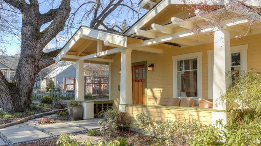 Stunning contemporary craftsman rebuilt from the studs up in 2012 by Michael Hodgins. 4 bed, 2.5 bth + den & spacious separate studio. Located in the heart of the Rail Road District, this custom quality home features solid cherry wood and ceramic tile floors, large windows & sliding doors, open floorplan & every modern convenience. The gourmet kitchen has a farmhouse sink, large island & eating bar. Stainless 6 burner Wolf range and all top of the line appliances. Custom pantries feature full extension, soft close drawers & shelves. Oversized skylights, 6'' baseboards, French doors, window seat, custom lighting, ceiling mounted speaker system, cast iron claw foot tub & wood burning fireplace are only a few of the things that make this home so desirable. Close to schools, parks, bike path, Shakespeare Festival and all that downtown Ashland offers. Enjoy the .22 ac lot from the expansive decking. Lovely, flat, usable yard with room for a possible ADU.