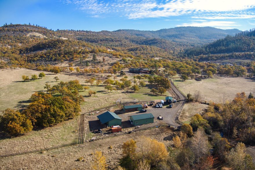 Twin Pines Ranch in Eagle Point, Oregon. Located in the desirable Antelope Creek Valley this turnkey ranch is ready to provide enjoyment for its new owners. The ranch is over 160 acres, adjoins 400 acres of federal BLM land and Antelope Creek runs through it. The grand home is nearly 4600 square feet with main level living and an expansive daylight basement altogether consisting of 5 beds/4 baths. With two distinct living spaces the home is situated very nicely for a two family setup. The quality and care shown to this home will not disappoint. Along with high end finishes throughout you'll find a keen attention to detail. The spacious kitchen has been thoughtfully designed. An emphasis of large windows allows for natural light throughout. The expansive deck along with a large covered patio is perfect for private enjoyment or entertaining. Additional improvements include a 1440 sq ft shop, 2520 sq ft hay storage and 960 sqft horse stable. The area is known for an abundance of wildlife.