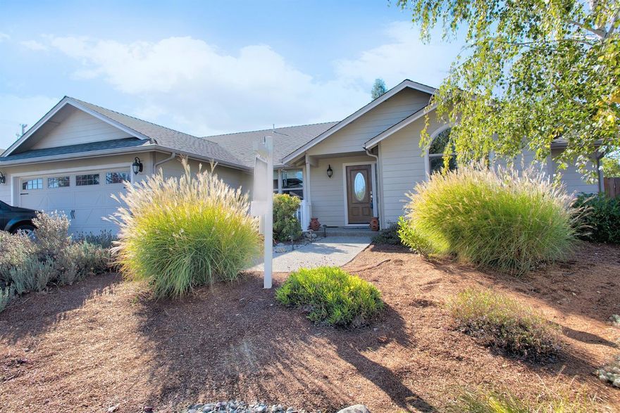 Welcome to a Kirk Chapman Certified Green Home. This beautiful home has been lovingly cared for & is just waiting for its new owner. Upon entry you will experience the open floor plan & view out the the slider to the patio. There are hickory hardwood floors in the gathering spaces & carpet in the three bedrooms. The 1619 sq. ft. home has a desirable split bedroom floor plan, the kitchen boasts granite counter tops, stainless appliances & a pantry. The dining area has a coffered ceiling. The laundry room has lots of additional storage, a laundry sink & there is a central vacuum system. The Master bdrm has walk-in closets & the master bath has a walk-in tub & dual sinks. The guest bath has a tub/shower combo. The large RV parking has hook-ups. The covered back patio can be accessed from the great room or the kitchen. The .18 ac. lot has in-ground sprinklers. The seller has a book which explains the Green Home Certification. The SOS alarm system is leased at $136 per quarter.