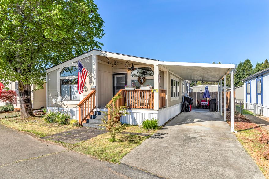 OWNER CARRY TERMS AVAILABLE!!! This adorable recently updated home is located in the 55+ Country Estates. Kitchen has been beautifully remodeled with new stainless steel appliances, granite countertops, new kitchen sink, faucet, & garbage disposal. Custom peninsula for additional counter & storage space. Refrigerator, washer & dryer are also included. Custom Bali blinds, bottom up/top down style. 2nd heat source is a propane inverted heater by Kozy World. Covered front porch, fenced backyard with raised garden beds, storage shed & attached carport. As a resident you can enjoy access to a park on the Rogue River. There is also boat & RV storage available to park residents for an additional fee. Buyer must apply and be approved by the park manager. Park monthly lease amount will be $850 which will includes water, sewer, and trash. Financing available thru local lender.
Buyer to perform their own due diligence into all aspects of the property.