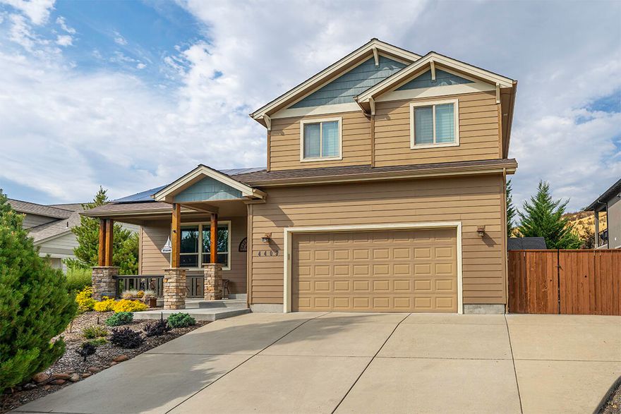 Turnkey Luxury! This gracious 4 bed, 2.5 bath home is perfectly situated in a quiet, sought-after East Medford neighborhood convenient to schools, shopping, medical & more! Light & bright w/a tile entryway, dedicated laundry room, stylish window shades plus base molding & trim throughout. Gourmet kitchen complimented by granite countertops, hardwood floors, full height tile backsplash, breakfast bar, ss appliances & oversized pantry. It opens gracefully to the living & dining areas, w/direct access to the expansive back patio. Spacious living room w/a soaring vaulted ceiling & gas fireplace w/brick surround & seating ledge. Beautiful, main level primary suite w/a dual sink vanity, tile shower, walk-in closet & private water closet. Picturesque backyard w/a covered paver patio, mature plantings, water feature & built-in gas fire pit. Oversized 2-car garage w/a wall of built-in cabinetry & workbench. Fenced side yard w/a shed for storage & space to park your toys. Solar Panels included!