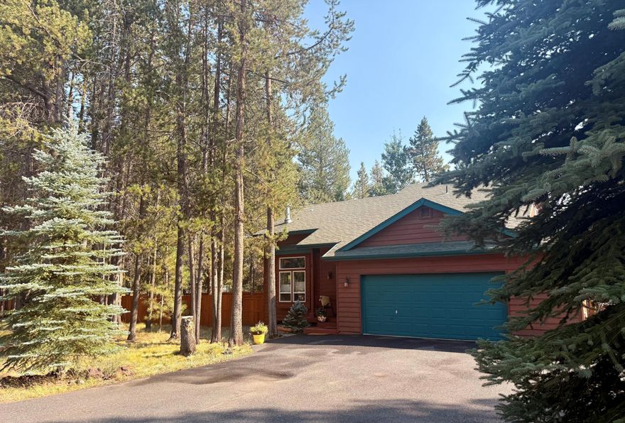 Escape the bustle of Bend to your serene family retreat — a charming 3 bed, 2.5 bath custom cedar home on a ½-acre wooded corner lot in desirable Three Rivers South. Designed for comfort and connection, the open floor plan features vaulted knotty pine ceilings, hickory cabinetry, and a pellet stove to warm up on winter nights. Step onto the spacious back deck for family barbecues, star gazing, or future hot tub evenings. Enjoy access to a marina, beach, and boat dock on the Deschutes River for swimming, kayaking, and paddleboarding. Surrounded by nature, you'll find nearby trails for biking, fishing, and horseback riding. Nearby is Sunriver Resort offering many activities and restaurants. Enjoy the calm of mountain living—close to all that Central Oregon residents & visitors cherish most.