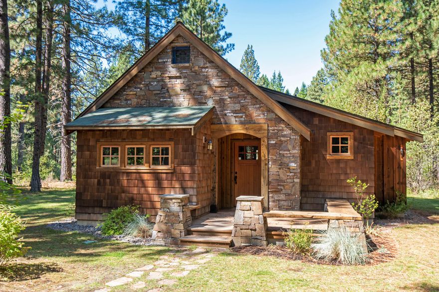 This exceptional property is priced to sell & is a must-see for fly fishing enthusiasts. One-quarter shared interest is available in this stunning 3 bedroom cabin (2 en-suite), 3 baths; located at the historic Lake Creek Lodge in Camp Sherman. The cabin, constructed in 2011, seamlessly blends modern amenities w/ vintage charm, featuring fir plank floors, knotty pine paneling, & a beautiful stone and gas fireplace. The kitchen is a cook's delight, equipped with butcher block countertops, gas cooktop, & farmhouse sink. Special attention has been given to the tile bathroom floors & showers, & the cabin includes a washer/dryer, expansive wood decks, & attractive stone exterior accents. Homeowners enjoy access to a range of amenities: swimming pool, tennis / pickleball cts, a fly-fishing pond, scenic trails, & Lodge/restaurant. Furthermore, the Resort offers abundant recreational opportunities; including golf, skiing, and world-class fly fishing on the Metolius River.