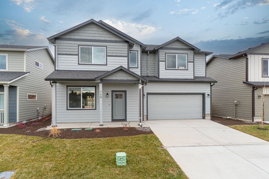 Affordable luxury built in the Stoneridge Terrace Community w/ miles of trails nearby! Spacious living both inside & out this Great Room plan. Open kitchen features plenty of cabinetry & prep space on the slab Quartz counters. Full height designer tiled back splash, breakfast bar and SS appliances. Main living spaces offer luxury vinyl plank flooring, tons of natural light and plenty of room for gathering or entertaining. Spacious Owners Suite w/ walk in closet, dual vanities & enclosed toilet area. Three additional spare bedrooms share a full bath. Laundry room + additional half bath located on the main level. Double car garage, fully fenced, landscaped w/ sprinklers and complete w/ rain gutters. Pre-wired for A/C. Don't miss this one, move in ready now! Inquire about other floorplans in this neighborhood, still time to pick interior color packages on some. Owner Carry options available!