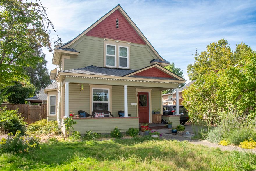 Gorgeous craftsman style home with modern updates, centrally located in NE Grants Pass. This four bedroom, 3 full bathroom home retains all the charm, with wood flooring, window casings and charming architecture, yet has a gorgeous, newly built, primary suite with full bath and additional family room. The back rooms lead to a tranquil covered patio and fully fenced backyard. All appliances have been updated in the past few years including a new gas water heater and new washer and dryer set. New roof installed July 2025. 
All this while being conveniently located in NE Grants Pass. Walking distance to downtown and mere steps from Grants Pass High School.
This lovely home also has a full sized office, walk in pantry and laundry room. Three bedrooms upstairs with a full bath and the primary downstairs allows for some privacy. Come see this historic home before it moves on to it's next loving owners. Seller is a licensed Oregon Real Estate Broker