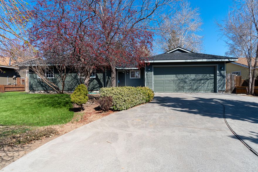 Conveniently located home in SW Redmond. Spacious vaulted living area off the main entry w/ additional bonus area/office. Open kitchen layout w/ tile floors, dining area, & sliding door off the dining opens to newly painted back deck for year round entertainment. Primary bedroom is carpeted w/ master bath, enclosed toilet/shower area. Two additional bedrooms as well as a full bath w/ shower/tub combo. Gas forced air, double car garage, fully fenced, mature trees, & w/ small shed off the back porch as well as a trellils. Brand new interior & exterior paint. Open house this weekend only. Saturday 4/3, 11:00am-4:00pm.