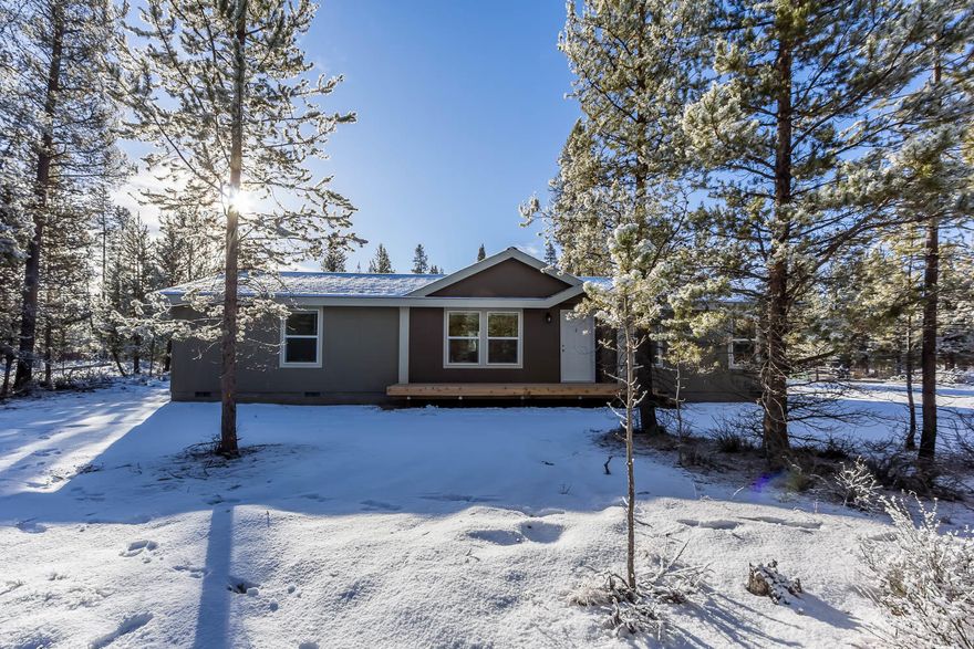 Completed this December! Brand New and move in ready upgraded 3 bedroom, 2 bath 1500+/- SF home on 1 acre of land. This home has many upgrades! Vaulted ceiling, kitchen island, 4'x6' walk-in shower in Master bath, Rustic Hickory cabinets, all black appliances in Kitchen included, Master separation lay-out...just to name a few! Pre-wired for future A/C unit! (not included in sale price) All utilities are new on the property! Plenty of room for buyer to build a future shop/garage on this property.  Located just southeast of downtown La Pine in Klamath County. Call today to schedule your home tour!