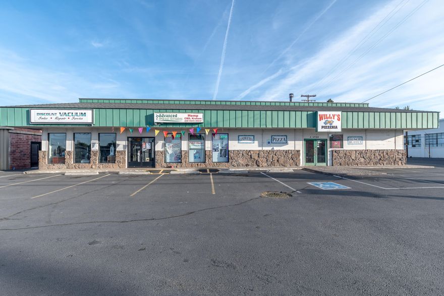 EXCELLENT COMMERCIAL INVESTMENT OPPORTUNITY! Location, Location, Location! This 6,400+ sq ft building has been well maintained and currently consists of three units - retail/restaurant/multi-use – all with outstanding rental history. The property consists of .57 acres in three tax lots located on a prime corner lot bordering South 6th Street – one of Klamath's highest traffic arterials. Front units have 6th Street access and paved parking plus ample paved parking at the back with easy side street access. A new Dura-Last roof was installed in 2019.   8%+ CAP rate.