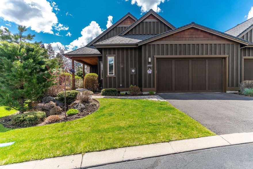 This wonderfully cared for single level townhome is located within the Pointswest gated community just 15 minutes to Mt. Bachelor and a short distance to Deschutes River trail. All within a short 5 minute drive to town! Two large bedroom suites, and an office so you can work from home, and an extra deep 2 car garage for your Bend toy storage. Beautiful rock fireplace, wide plank wood floors and knotty alder cabinetry throughout. Enjoy your evenings sitting under the pergola compete with lights and heater overlooking the extensive garden area and waterfall feature. HOA provides turnkey living. Included are water, insurance, snow removal and landscape maintenance. Furnishing available outside of escrow - see attached list..