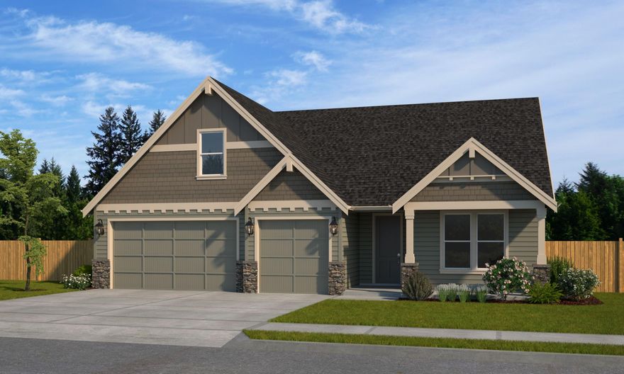 Estimated to be completed November 2023! Our 2978 plan offers 3 bedrooms and 3 baths with a spacious office or additional bedroom, laundry room and master bedroom are all located on the main floor! The open kitchen includes slab quartz or granite counters, undermount sink, and shaker style Pacific Crest cabinetry. The combination great room and dining area provides sliding door access to the covered patio. An inviting gas fireplace beckons you back inside to relax and warm up on chilly nights. The upper level features an expansive loft space and two bedrooms with oversized walk-in closets. This home has a 3-car garage and front landscaping.  Floor plans are computer generated and actual construction may vary. Please check in with onsite agent.