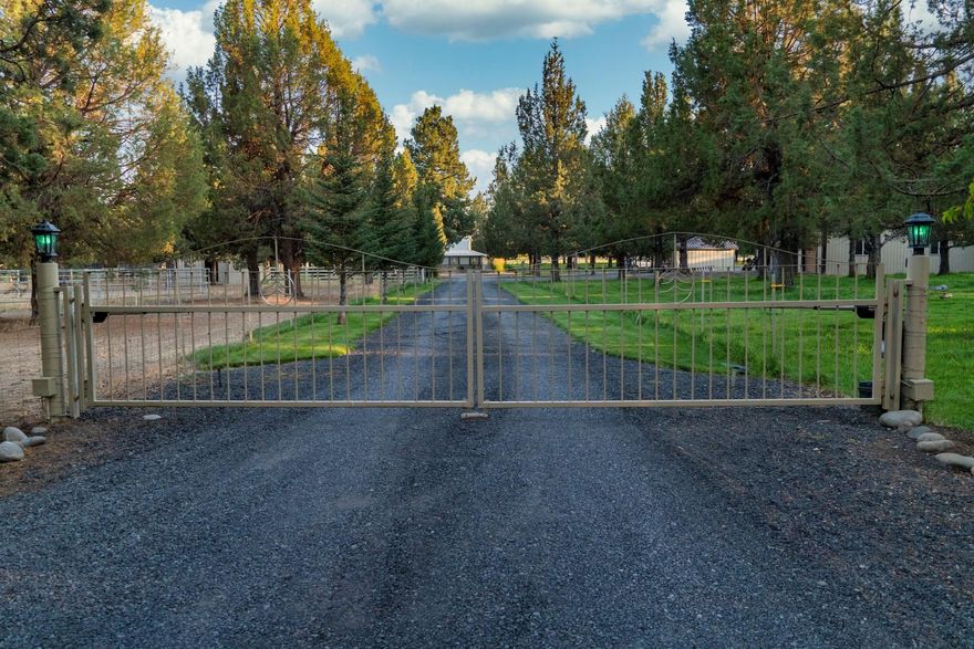 Tumalo 4.89 Acres Custom Home completely remodeled 3,248 Sq Ft 3 Bed 2.5 Bath, Office, 3 Car Garage. 2 Acres Irrigation. Private Well. Horse Property. Fenced-cross fenced. 2 Pastures, Lg Pond, under Grd sprinklers throughout. Shop-Heated, 1/2 bath. RV, Horse Barn, Lunging pen in dry lot. Hot house. Home Features Wood grain/Tile floors throughout Great Room/Lounge/Kitchen/
Large Laundry/Craft room. All Counters Quartz. Great Room with Gas Fireplace/Propane, Custom Cabinetry/Lighting. Lounge- Wet Bar-Copper Counter top Custom Lighting. Kitchen-Lg Island with Butcher Block, Top of the line Black Stainless Appliances, Induction Cook Top, Custom Cabinets with under cab lighting, Composite Sink, Large Pantry. Solarium with New Hot tub 8'' doors out to Very Large Paver Patio with gas Fire Pit. 10' covered Porch. Master on Main, Large Walk-in closet, master bath has radiant floor heat, double vanity, lg Walk-in Tile shower. 2nd master up with walk-in Tile shower. Window coverings.