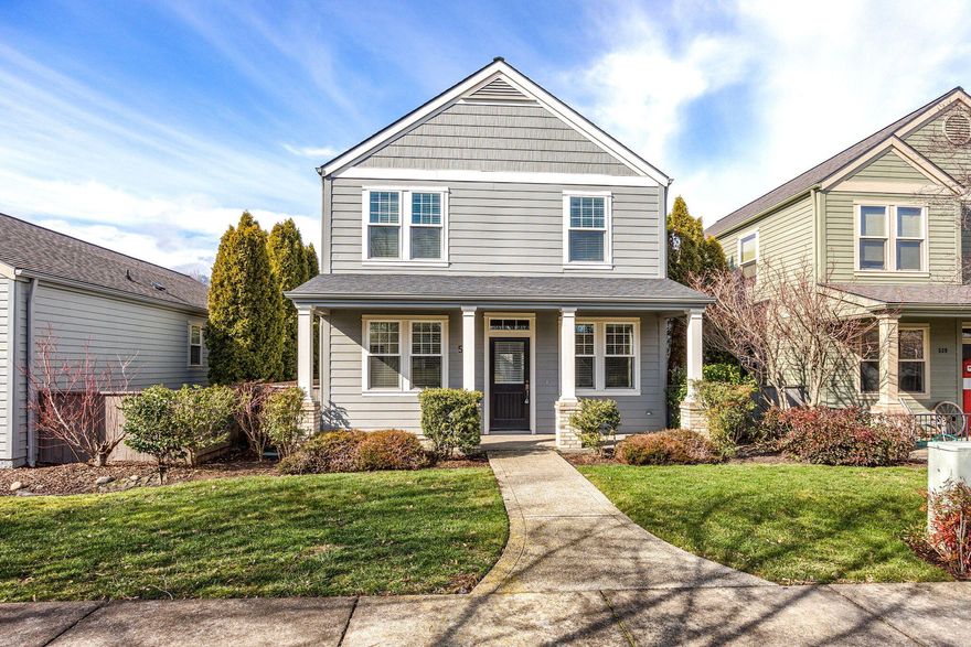 Located in the desirable Riverwalk neighborhood, centrally located to all of Ashland. *LOWER LEVEL HAS NEW VINYL PLANK FLOORING AND UPSTAIRS HAS NEW CARPET* The covered front porch is spacious enough for furniture to create a welcoming entrance. The main level features a cozy living room with a gas fireplace. French doors at the 4th bedroom/den, a large under stair storage closet and powder room. Open Kitchen featuring Granite Counters, Pantry, built-in desktop flows into the dining area and family room. Large dining area has a glass door that opens onto an enclosed patio.  Upstairs there are three additional bedrooms including the Primary Suite which also has a glass door leading out to a private balcony perfect for your morning coffee or star gazing. Ceramic tile floors, dual sinks, large walk-in shower and walk-in closet make the Primary Bath complete. The 2-car attached finished garage has treated floors. Lovely location across from the park, close to shopping and restaurants.