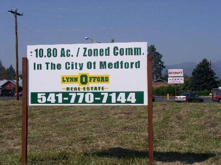 Located next to Bi-Mart on Jacksonville Highway. Recently annexed into city. Zoned Heavy Commercial. Only parcel of it's size available in Medford. Ready for development.