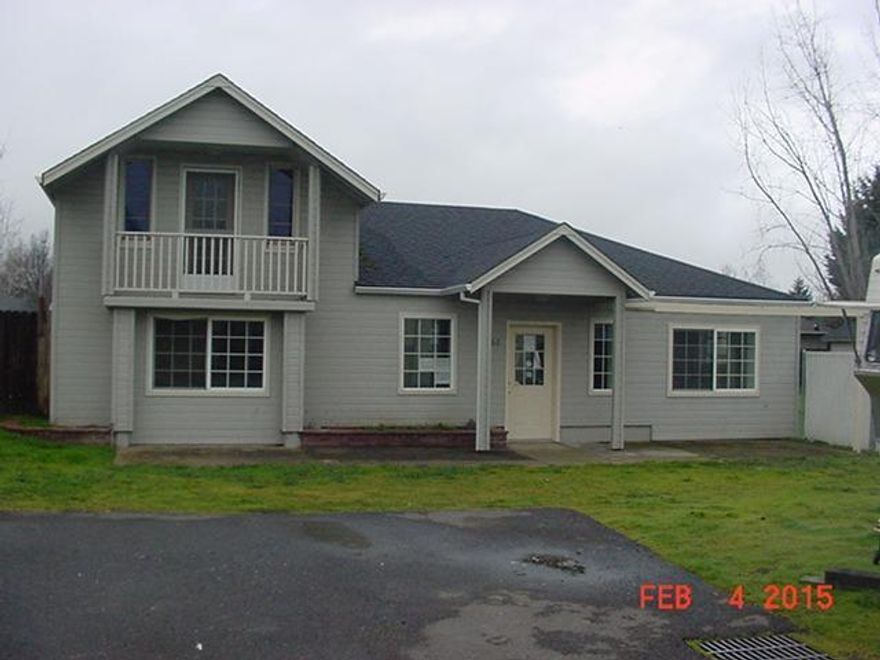 This is a Fannie Mae Homepath property..Cute home with large fenced in backyard, would be great for kids. Spacious family area with a wood stove and lots of natural light. Cute kitchen, has new vinyl. Home has all new paint, carpet and vinyl throughout. Master bedroom is upstairs and has its own private little balcony for your morning coffee. This is a must tour!!