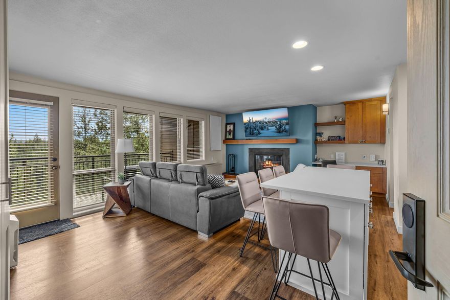 Celebrate the holidays — or any season — in style at the 7th Mountain Resort! This beautifully updated top-floor condo combines Units #1233 and #1234, offering 1 bedroom, 2 full baths, and sleeping for six. Perfect as a personal retreat and income-producing short-term rental, it's fully furnished with modern finishes, solid surface countertops, and a private deck overlooking the forest. Imagine Christmas with family, enjoying crisp mountain air, heated pools, hot tubs, tennis, pickleball, and scenic trails—all just minutes from Mt. Bachelor. HOA dues include nearly all utilities, internet, exterior maintenance, and full resort access. Turn-key and low maintenance features make this an effortless investment and an unforgettable Bend escape. Come tour during the Open House on December 20th from 12- 2pm or call your favorite Realtor for a private tour!