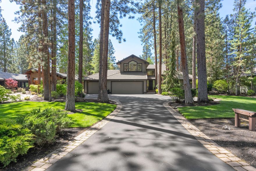 Elegantly updated this stunning residence is perfectly nestled into the heart of BrokenTop, sits on the 12th fairway and offers a beautiful Mt Bachelor view. The great room includes a grand fireplace, a large, tastefully updated kitchen, stunning hardwood floors and floor to ceiling windows that look out over the course. The spacious primary is situated on the main level in its own wing, and the study off on the other side of the main living area. Upstairs you will enjoy two good sized additional bedrooms, each with their own updated bathrooms. The great room opens out onto the expansive rear deck that was designed for entertaining. With a built-in kitchen, heating, seating and a solar shade you'll be the envy of your friends and family and at the end of the day you can soak it all away in your private, built-in hot tub.