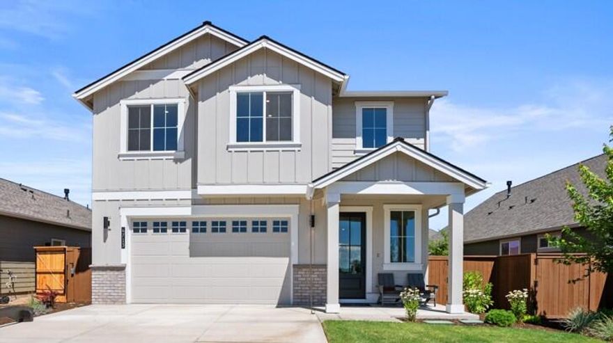 Homesite #6 - MOVE IN READY!! - Final Caldwell plan built by quality award winning Pahlisch Homes. This beautiful home has all the luxury features you expect from this builder. The open floor plan offers a spacious great room, open kitchen, Loft, and a beautiful primary suite! As in all Pahlisch Homes, well-crafted finishes are used throughout such as solid Quartz counters, luxury laminate flooring, shaker style cabinets, living room fireplace, 6-inch baseboards, SS appliances, covered back patio, fencing, A/C and much more. Let the HOA care for your front yard and enjoy all the Redmond OR has to offer. Trailside is located in the SW corner of  Redmond, just 15 miles from Bend OR, close to the Airport, Smith Rock State Park, and downtown shops. Ski resorts Hoodoo and Mt. Bachelor are less than an hour away.  See onsite agent for buyer bonus for using Preferred Lender!  Price increased for upgrades added - backyard landscaping, built ins and more!