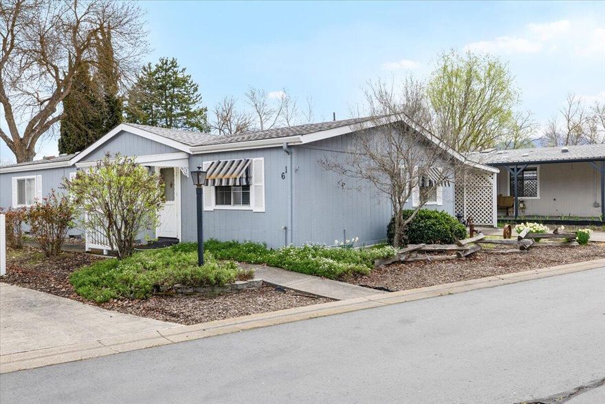 Welcome to this charming three-bedroom, two-bath mobile home located in a serene senior mobile home park. Spanning 1,512 sq. ft., this residence features an inviting open floor plan that maximizes space and light. You will appreciate the modern feel with new appliances and the vaulted ceilings. Nestled in one of the nicer parks in the area, this home offers quiet and peaceful environment perfect for relaxation. Don't miss the opportunity to make this lovely mobile home your own!