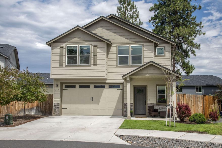 Welcome to this inviting home tucked on a quiet cul-de-sac in the heart of Sisters. Nearly every surface has been thoughtfully upgraded, including brand-new LVP flooring, fresh paint throughout, and a fully remodeled kitchen featuring quartz countertops, ceramic tile backsplash, stainless steel appliances, and an island ideal for gathering. Upstairs, a spacious office with French doors, mountain views, and a built-in Murphy bed offers flexible use as a guest room or 4th bedroom. The primary suite includes a soaking tub, walk in shower, dual vanity, and oversized walk-in closet, with two additional bedrooms, a full bath, and laundry nearby. Outside, enjoy a flourishing garden and a beautifully designed backyard perfect for relaxing or entertaining. HOA covers front yard landscaping and snow removal. With close access to trails, schools, and downtown Sisters, this move in ready home offers the perfect blend of comfort, style, and location.