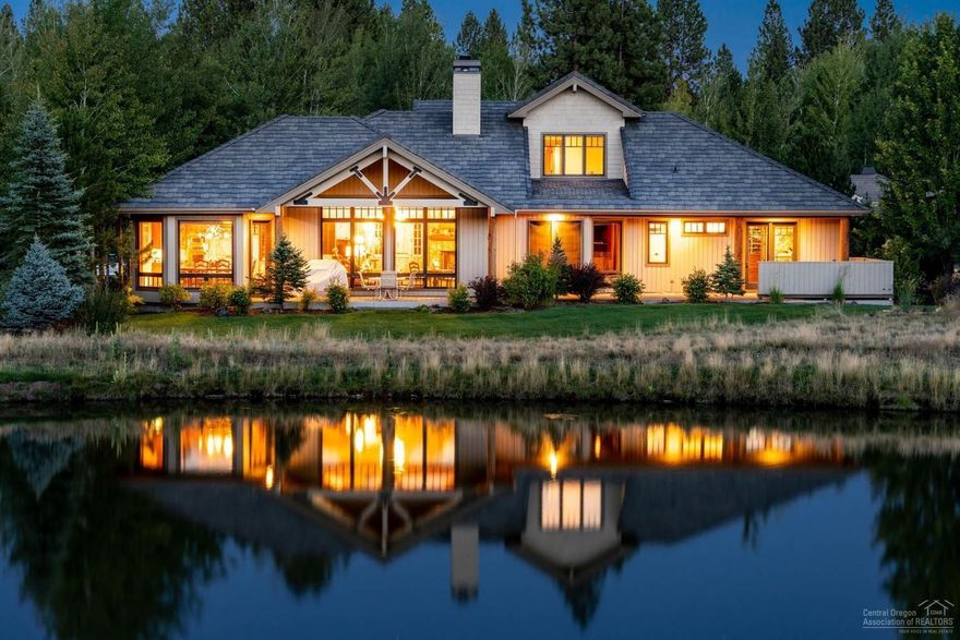 Dramatic Lake & Golf Course views welcome you the moment you enter this gorgeous single level living home; master-suite, great room, gourmet kitchen & office on main level. 2 guest suites upstairs provide comfort & privacy for visiting friends & family. Ideally located to enjoy the spectacular setting & designed w/ the meticulous attention to detail & highest quality of finishes Pacwest custom homes are known for. Abundant space to showcase art is complemented by refined rustic elements that provide warmth & character of fine craftmanship, design & sophistication. Gourmet kitchen w/ top of the line appliances & coffee/wine bar opens to dining & great rooms for easy entertaining. Spacious master suite complete w/ sauna, exercise room, private patio & hot-tub for enjoying the cool evening air, views of the lake & spectacular sunsets to the west. 3-car garage is the perfect accessory for your life of adventure. Enjoy a feeling of wide-open spaces, while being near all of Bend's amenities.