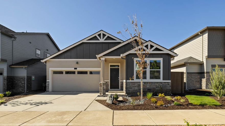 Special rate and closing cost incentive with use of builder's preferred lender! Visit Stevens Ranch in Bend, located near Reed Market Rd in a serene residential area with access to outdoor living and adventure, the city, and historic downtown Bend. Move in ready!! The Spruce is a functional 1,435 sq. ft., one-level 3 bed 2 bath floor plan with Smart Home Technology included! The two front bedrooms are centrally located between a full bathroom. The stylish kitchen has stainless-steel appliances, quartz countertops, full height backsplash, pantry, central island, and a gas range/oven. The dining area flows into a light and bright great room with a cozy fireplace, ideal for entertaining. Primary bedroom includes a walk-in closet, en suite with double vanity, and extra storage. Sales office hours are 10am - 5:30pm daily. Photos are representative of plan, features/specs may vary!