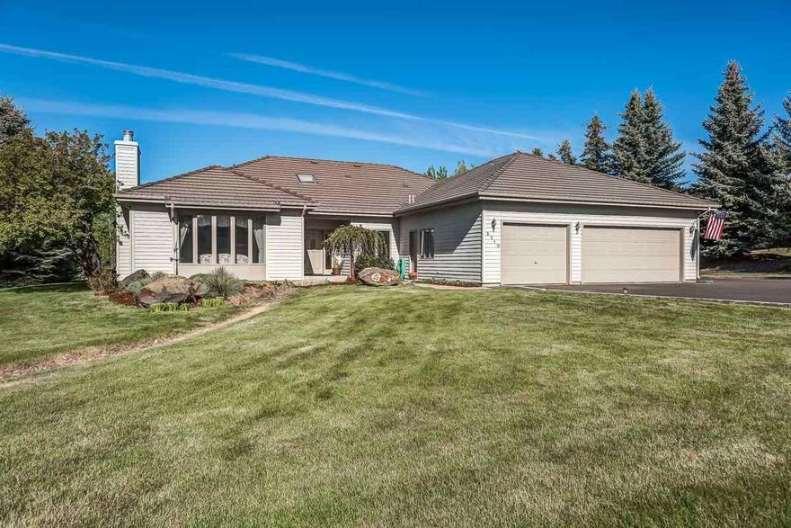 Lovely Shield Crest Ranch-style Home With Private Backyard And Mountain/Valley Views. Large Back Deck Perfect For Entertaining & Watching Sunsets. Tall Vaulted Ceilings, Skylights For Abundant Natural Lighting And Nice Built-ins Plus A Large Pantry. Separate Family Room Open To The Dining Room Complete With Bar Area For Pleasant Family Gatherings. Open Kitchen With Tile Counters, Double Ovens, And Island With Breakfast Bar Seating. Lots Of Windows And Large Master Bedroom With Vaulted Ceilings.Extended Walk-in Closet Plus Separate Show And Jetted Tub In The Master Bathroom. In-ground Sprinklers Throughout And A Good-sized Garden Shed In The Fully Fenced Backyard Plus Wild Plum Trees And Rhubarb. Additional Storage Above The Garage. Paved Rv Parking Area Nest To The 3-bay Garage. Very Private Setting And At The Top Of Shield Crest Overlooking The Golf Course Yet Close To Town.