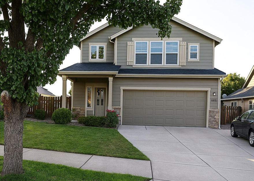 Great home conveniently located in desirable Hampton/Candlewood neighborhoods, across from Rogue X (fabulous new sports, aquatic & events center) & in Jacksonville Elementary School attendance area! 2-story, 1838 sq ft plan blends comfort & warmth with the great room & its illuminating gas fireplace & built-in desk/computer area open to windowed dining area & kitchen featuring s/s appliances, corian counter tops w/tiled backsplash, rich cabinets & flooring plus a pantry. Powder room completes the 1st floor & the 2-car garage & fenced backyd & patio are easily accessible as well. All bedrooms are upstairs w/a laundry/storage room & 2 full baths. Primary bedroom has large walk-in closet & an ensuite w/dual sink vanity & private water closet. Two additional bedrooms share full bath with a tub/shower. Yard w/sprinkler system & covered patio for kids, dogs, gardeners. Perfect neighborhood for walks to activities/classes available at Rogue X - Schedule a tour today!