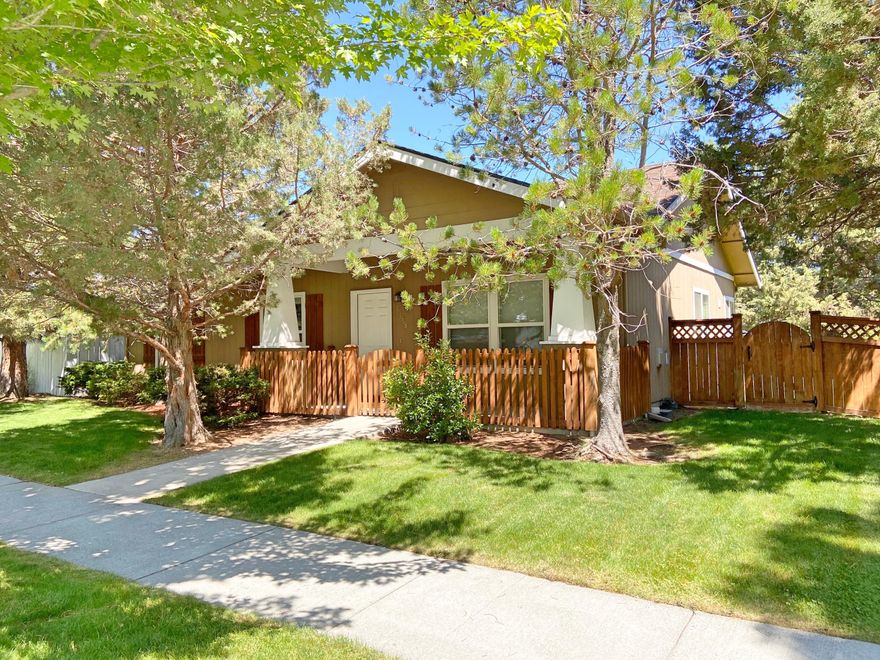 Single-level 2 bedroom 2 bath home with den/office (add a door and closet for a 3rd bedroom) in established neighborhood of Larkspur in convenient SE Bend location.  Open great room floor plan with gas fireplace.  Kitchen island and pantry.  Ceiling fans help keep the home cool in the summer.  Laundry room has gas stub for option of a gas dryer.  Oversized double attached garage.  New roof and carpet 2020.  Fenced backyard, patio, mature landscaping with sprinkler system in front and back.  Covered and fenced front porch/patio.