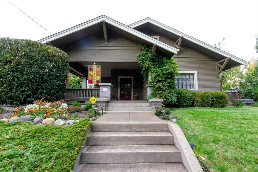 Step back in time in this 1912 Craftsman home located in desirable Geneva-Minnesota Historic District. First time on market in 40 years, the home is noted on the Nat'l. Historic Registry as Judge F.M. Calkins House. He was it's first resident and a prominent figure in early Medford history. Owners have lovingly restored and maintained historical aspects of the home and have records dating back to the late 1800's. Enjoy an afternoon lemonade on sprawling front porch. Spacious entry and first floor have 9 ft. ceilings. Original windows and oak/red fir floors throughout. Large living room and formal dining room have many built-ins, wainscoting, and lovely outdoor views from the French doors and abundant windows. Master bedroom and second large room on first floor. Master bath has granite counters, custom cabinets and walk-in shower. Upstairs has large open living area, 3 bedrooms, hobby/office, plus plenty of storage. Oversized lot has peaceful backyard, 2 car garage and carriage house.