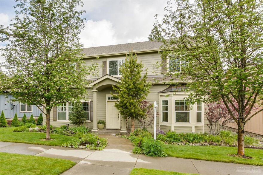 NW Traditional Home, Earth Advantage Certified, 9ft ceilings, slate entry, hardwood flooring, leaded glass windows, Bay window with copper roof. Built in bookcases surrounding living room, central Vacuum system. Enclosed fenced backyard. Beautiful flower gardens surround home. Alley way garage access. Home has updated tile flooring and slab granite countertops. Harvest Park, Sawyer Park, Archie Briggs Trail, and Riley Ranch Reserve all within a 2 mile radius of this property.