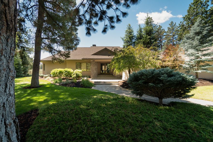 This beautiful single level home is 2 miles west of Sisters, nestled in the pines of the gated community of Cascade Meadow Ranch. A private equestrian community with 360 acres of Ponderosa Pine forest and meadows, stocked lakes, tennis/pickleball court, clubhouse and open space surrounded by the beauty and trails in the Deschutes National Forest. This home includes all furniture and art work specifically chosen to highlight the area. An instant get away to your private retreat. Huge picture windows frame the views and let in the Central Oregon sunshine. Large master suite with fireplace and entertainment center, massive master bath with soaking tub, dual sinks and vanity. Second bedroom with large ensuite and private courtyard patio. Lots of storage and built-ins, spacious 3 car heated garage. Enjoy a view of South Sister from the bright and updated kitchen, high end appliances, including a separate beverage fridge. This is a beautiful and meticulously maintained home.