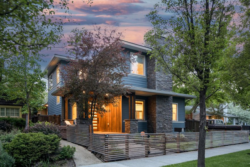 Steps from First Street Rapids park, the Deschutes River, downtown Bend, and the west side's best markets, coffee and dining, this home's convenience and accessibility are second to none. Winner of multiple new construction awards, this property stands out with its timeless design, versatile floor-plan and energy efficiency. With a main floor primary suite, and three additional, nicely sized bedrooms upstairs, an abundance of space allows flexibility for guests, offices, or gym space. An updated side yard connects the main floor living with a paver patio, dog run and hot tub area for a private oasis in the heart of Bend. This home encompasses quality craftsmanship, thoughtful floor plan all surrounded by the lifestyle that makes Bend so special. Previous awards include: 2020 COBA Tour of Homes winner for Best Architectural Design, Best Interior Finish, Best Master Suite and Best Green Building Award.