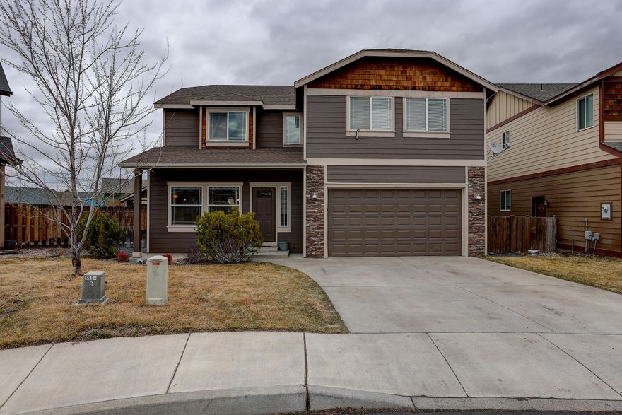 Beautiful home on .19 acre lot in a quiet cul-de-sac and close proximity to the Dry Canyon Trail.
Natural stone entry, acacia hardwood floors downstairs, tile counters, breakfast bar and large pantry. Insta hot water for kitchen sink, new heavy duty disposal, new dishwasher and all new toilets.
Spacious primary bedroom with massive walk-in closest, junior suite, third bedroom located upstairs. Large bonus area featuring a bay window with built in storage and lots of natural light.
Private backyard setting with a 400sq covered patio with cedar wrapped beams and posts accompanied by a sturdy cedar porch swing. Enjoy a campfire at home with the fire pit. Mature trees include 3 apple and 2 apricot.
Fully insulated 200sq ft shop/building with finished floors, cedar paneling, fully powered with many outlets including a 220 for a hot tub. Also includes a garage door for a side by side or a four wheeler. 
Great location for everything Central Oregon has to offer!