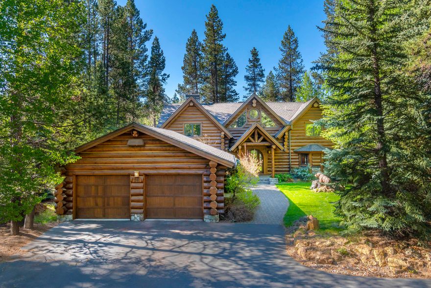 Stunning custom log home nestled in the trees on beautifully landscaped lot with ample privacy. Skillfully crafted log home includes detailed finish work and carved accents. Home features 3 master suites, soaring ceilings, dramatic spiral staircase, 3 fireplaces, screened in porch with golf course views, ample deck space and more. A rare opportunity to own your dream log home within Sunriver proper. Just minutes away from all resort dining, recreation and more.