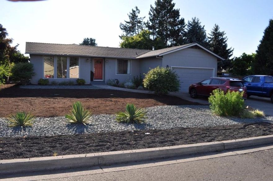 Amazing, East Medford find! Beautifully updated home on a large .33 acre lot with huge RV parking and a nearly 400 sq ft studio in the backyard! Home features family and living room; dining room; updated kitchen with granite counters, tile backsplash, and pantry; includes Fridge, washer and dryer; 3 good sized bedrooms, 2 bathrooms, New HVAC system; laminate floors and updated bathooms. Fantastic outdoor space at this wonderful home! Covered flagstone patio; newer deck, easy care yard, firepit, fruit tree's, 10 X 12 Shed, tons of RV Parking with a large gate at front and car port at the end. So much space for toys! Studio has water, baseboard heaters and upgraded electricity. Could be a great man cave, she shed or ????? (Check with city for possible uses!) Home is immaculate and ready for you to move right in! Such a rare find in town with so much privacy and space. Lone Pine, Hedrick, and North Medford school district!