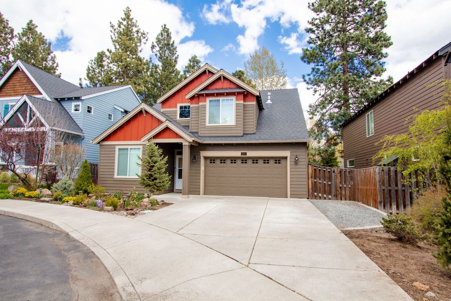 Come see this beautiful and conveniently located home in the Pheasant Run neighborhood of southwest Bend. Located on a quiet road amongst the pines, this 3 bed, 2.5 bath two story house is ready for you to make it your home. Easy access to highway 97, schools, and a five minute drive to the Old Mill District. The main floor boasts the primary bedroom suite with access to the meticulously maintained and fenced backyard, complete with mature landscaping, lawn and a wide variety of seasonal bulbs. In addition, there is an office/study/craft room, half bath and open concept living/kitchen space. Upstairs features a spacious flex space which could be used as a game room, home theater or media room. An additional two bedrooms with a Jack-and-Jill bathroom round out the second level. An attached two car garage and small additional parking area are also included outside of this home.